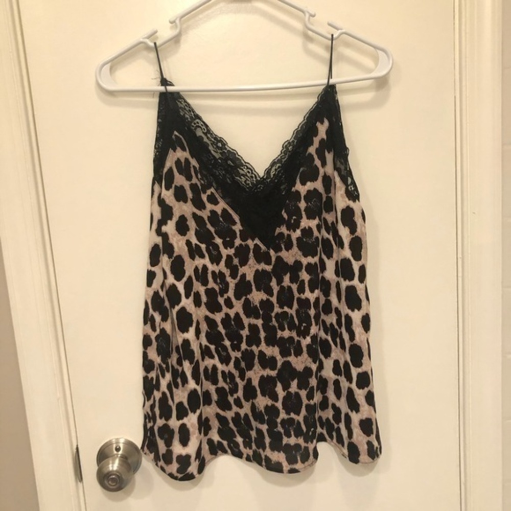 Zara Lace Silky Leopard Tank XS